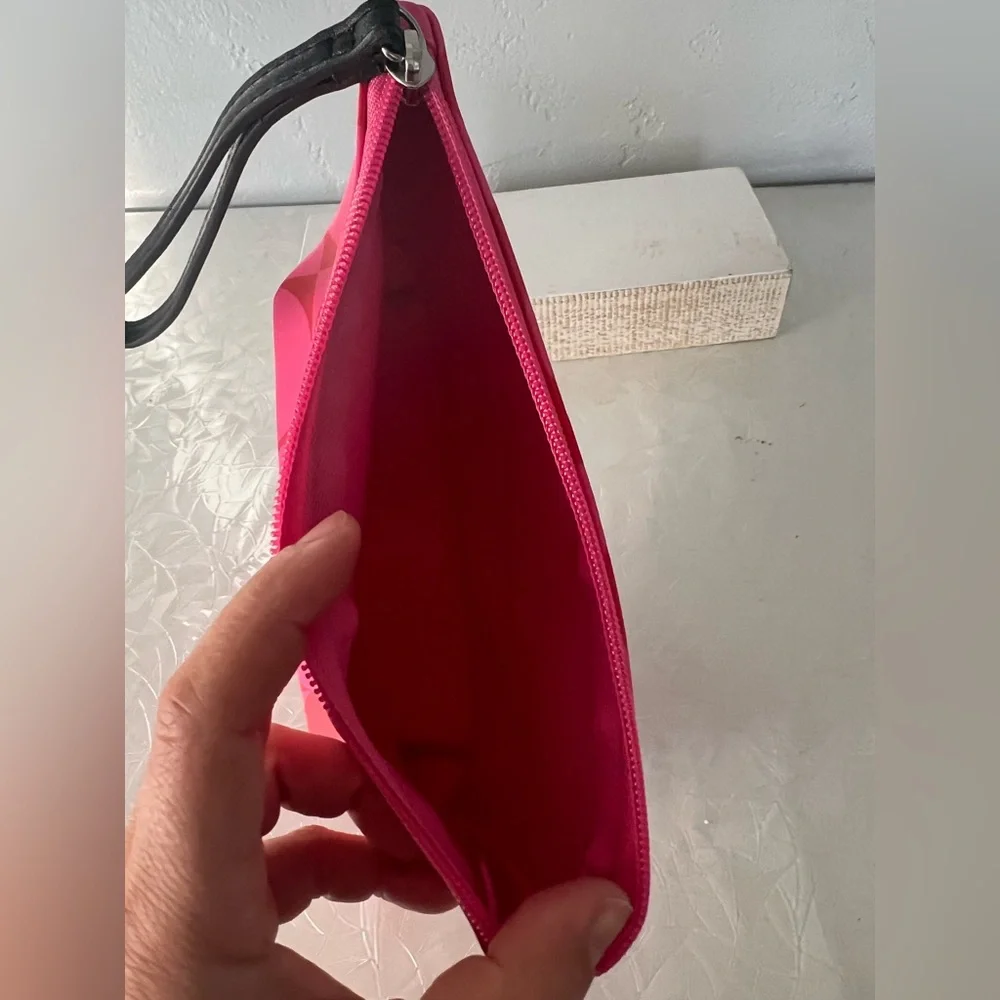 Shiseido Red and Pink Geometric Cosmetic bag